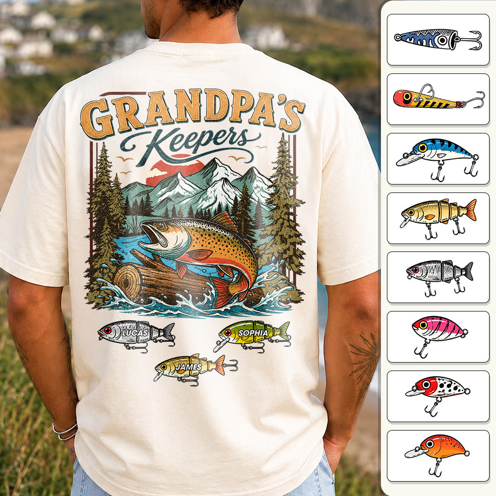 Grandpa’s Keepers T-Shirt – Personalized Fishing Grandpa Shirt Vr2 T24