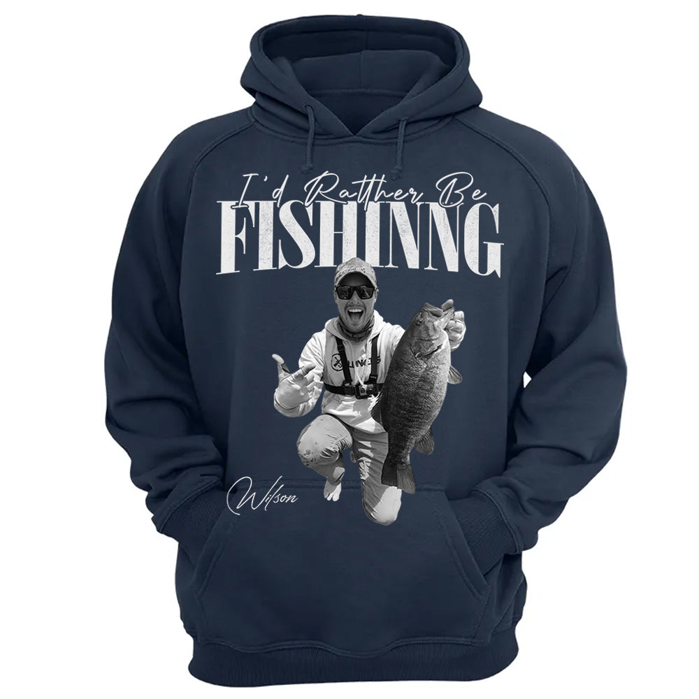 I'd Rather Be Fishing – Washed Tee Retro Bootleg Shirt For Fishing Na02