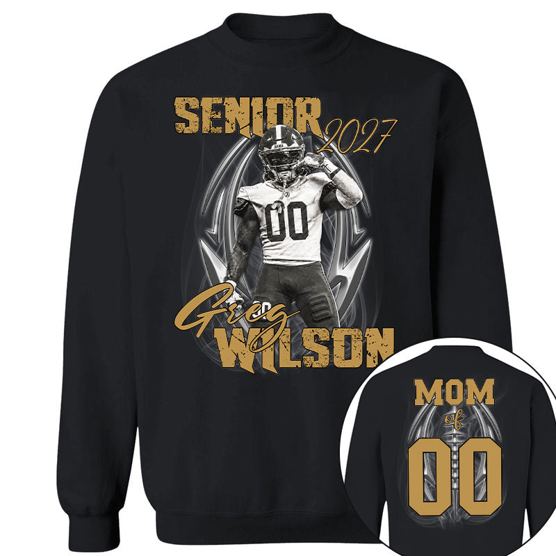 Personalized Senior Football Mom , Custom Photo Football  Shirt, Gift For Football Mom, Dad, Football Family A2110 Pt99