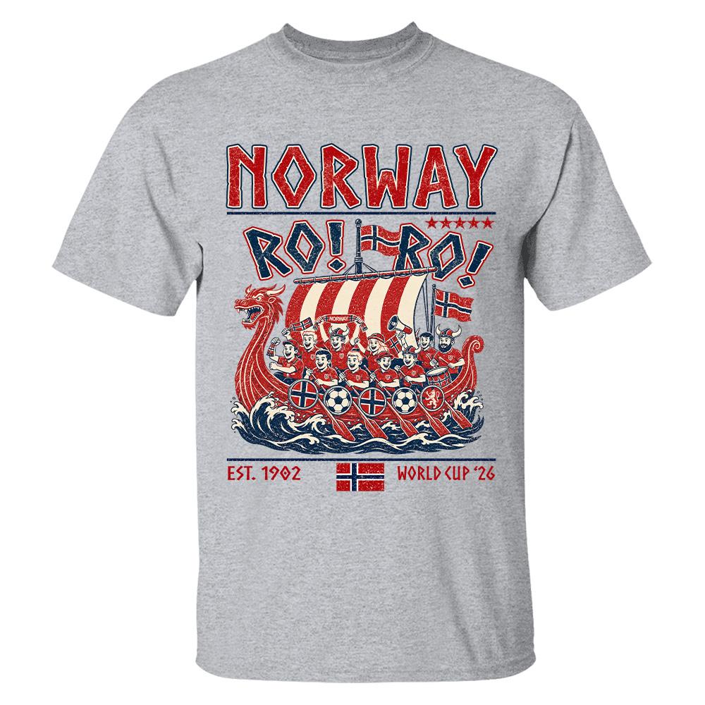 Ro Ro Norway Soccer Shirt – Viking Ship Soccer Fan Tee - Norway Team Soccer 2026 Hv01