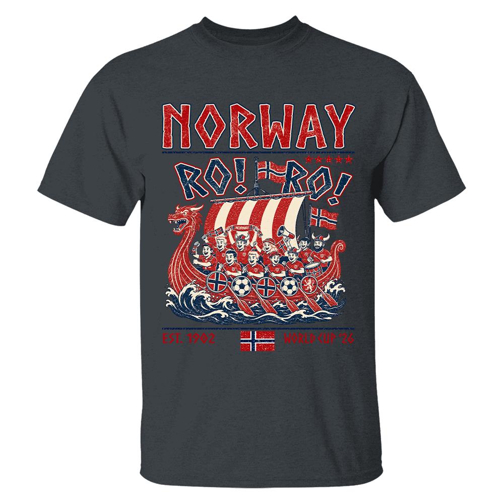 Ro Ro Norway Soccer Shirt – Viking Ship Soccer Fan Tee - Norway Team Soccer 2026 Hv01