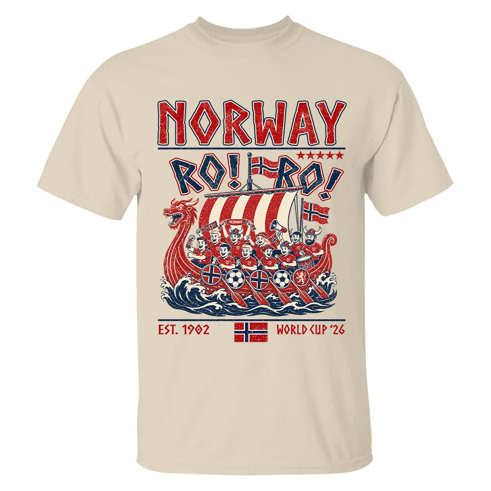 Ro Ro Norway Soccer Shirt – Viking Ship Soccer Fan Tee - Norway Team Soccer 2026 Hv01