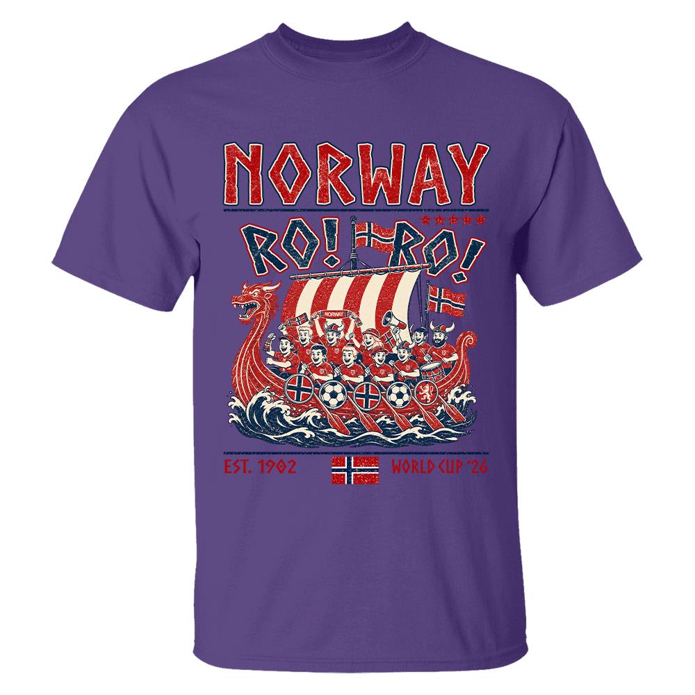 Ro Ro Norway Soccer Shirt – Viking Ship Soccer Fan Tee - Norway Team Soccer 2026 Hv01