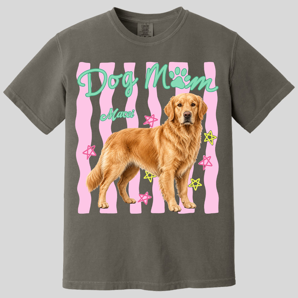 Personalized Dog Mom Shirt, Everyday Striped Shirt, Preppy Dog Mama, Gift For Dog Lover T1807 Pt99