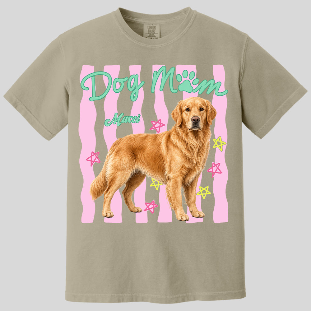 Personalized Dog Mom Shirt, Everyday Striped Shirt, Preppy Dog Mama, Gift For Dog Lover T1807 Pt99