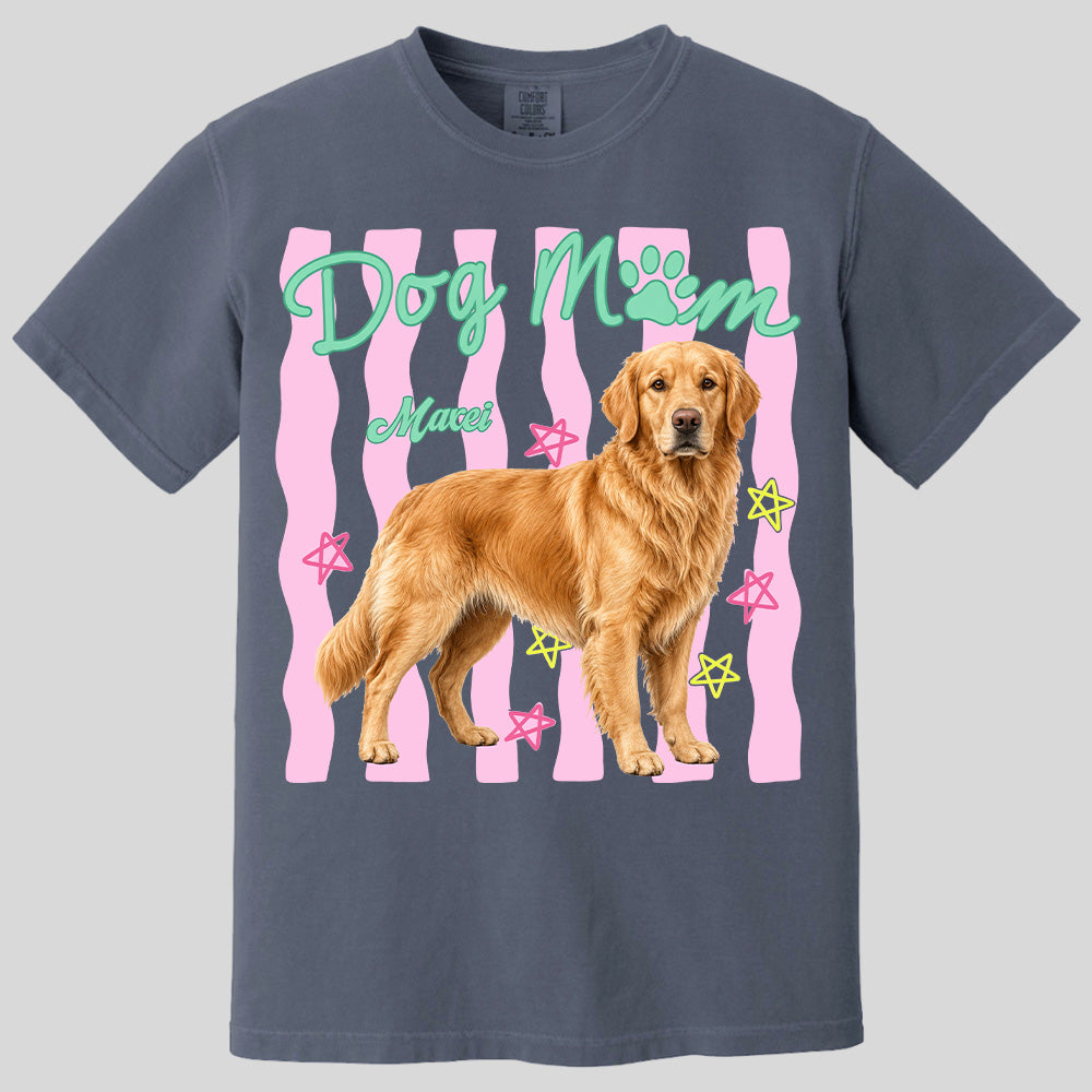 Personalized Dog Mom Shirt, Everyday Striped Shirt, Preppy Dog Mama, Gift For Dog Lover T1807 Pt99
