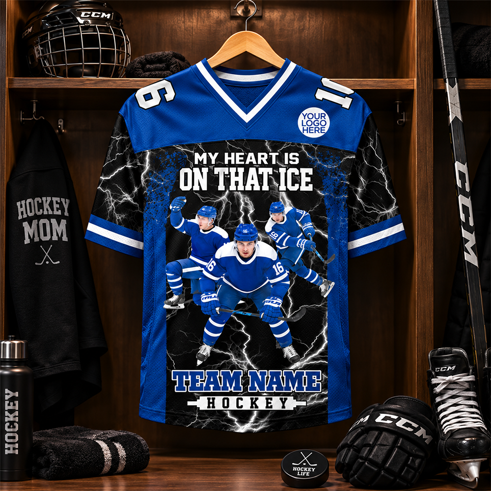Custom My Heart Is On That Field Hockey Shirt, Gift For Hockey Lovers L0411