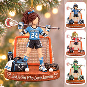 Personalized Just A Girl Who Loves Lacrosse Ornament, Custom Name & Number Player Lacrosse Ornament, Gift For Lacrosse Lover T1807 Hv01