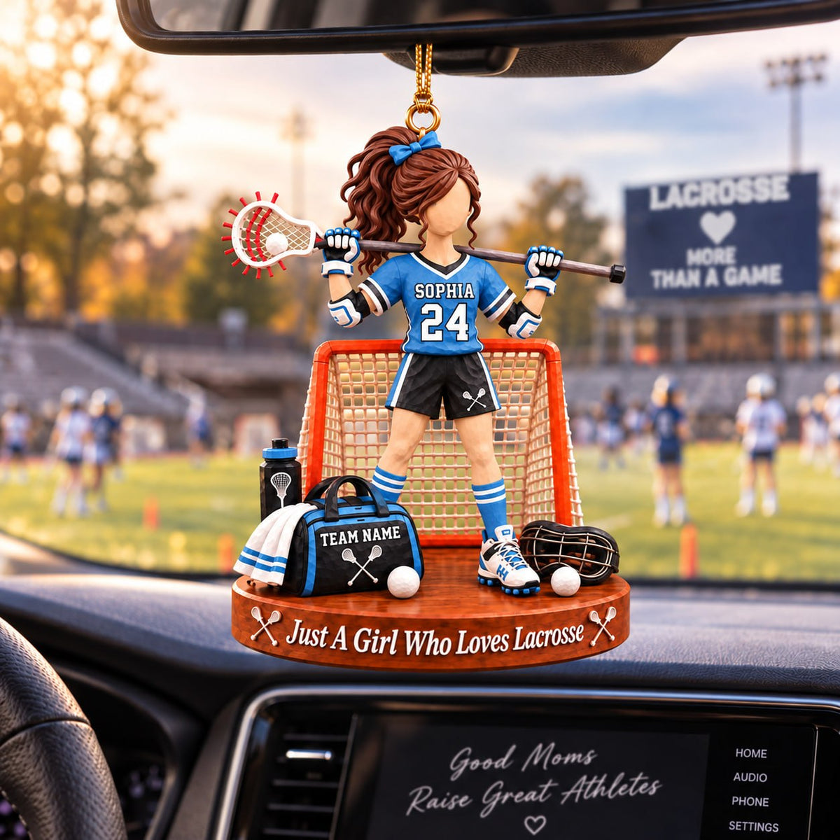 Personalized Just A Girl Who Loves Lacrosse Ornament, Custom Name & Number Player Lacrosse Ornament, Gift For Lacrosse Lover T1807 Hv01