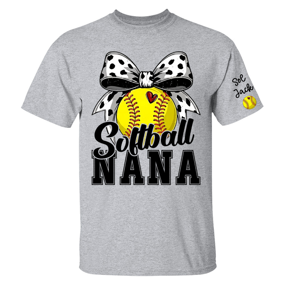 Softball Baseball Nana - Personalized Shirt For Softball Baseball Family NA04
