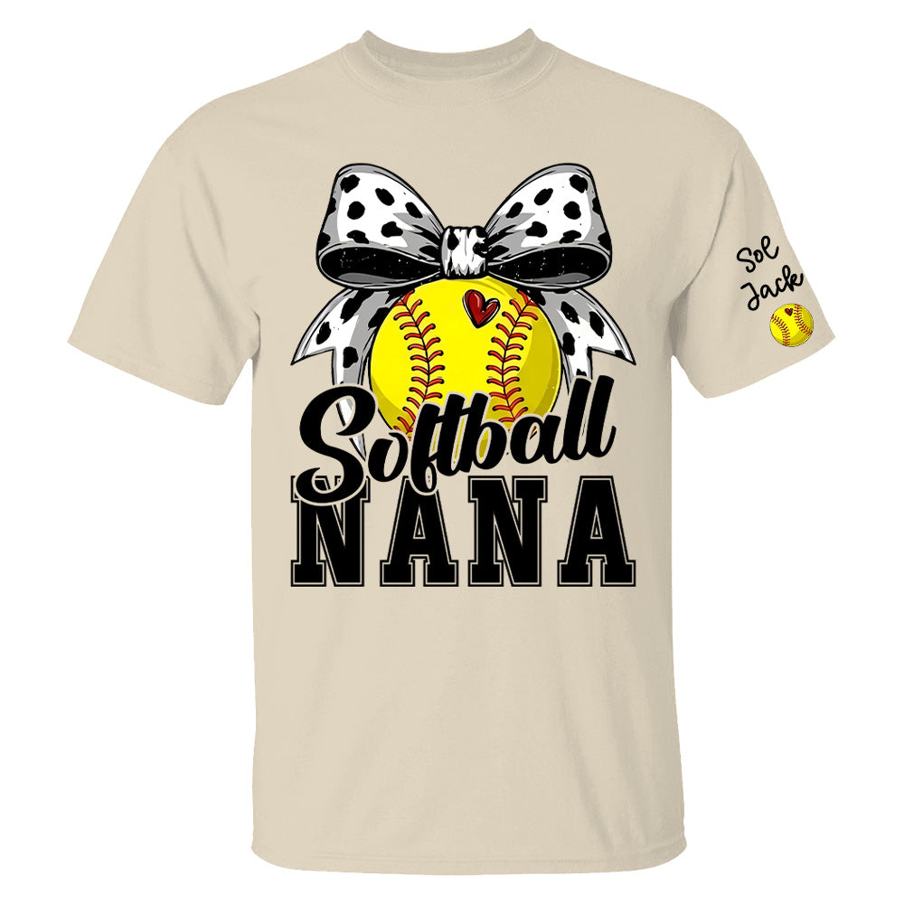 Softball Baseball Nana - Personalized Shirt For Softball Baseball Family NA04
