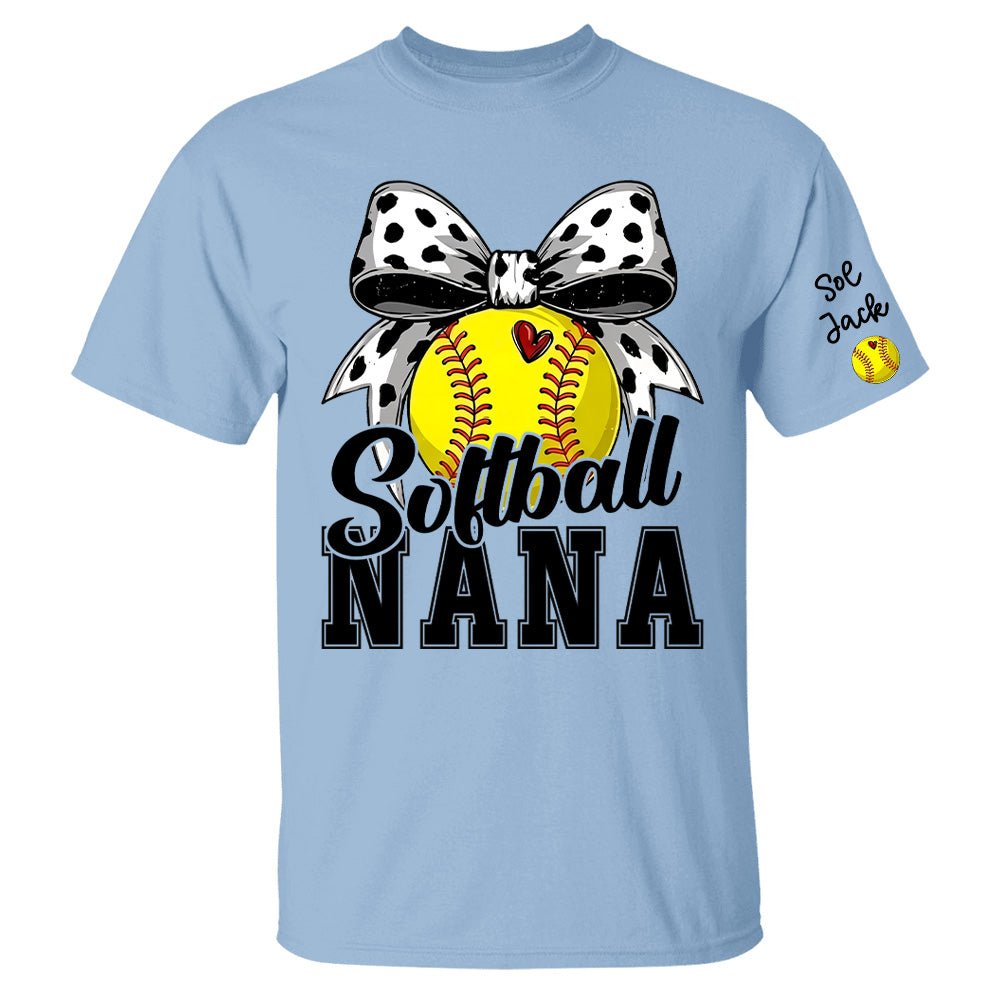 Softball Baseball Nana - Personalized Shirt For Softball Baseball Family NA04
