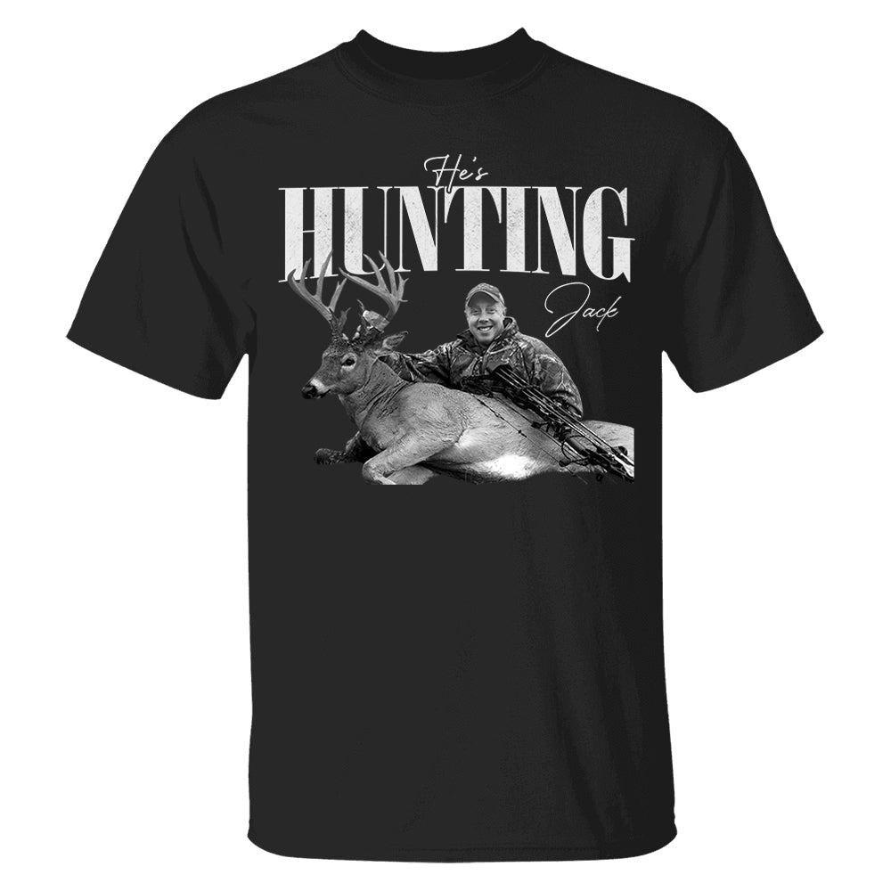 He's Hunting - Washed Tee Retro Bootleg Shirt For Hunting T1807