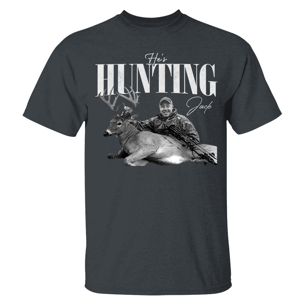 He's Hunting - Washed Tee Retro Bootleg Shirt For Hunting T1807