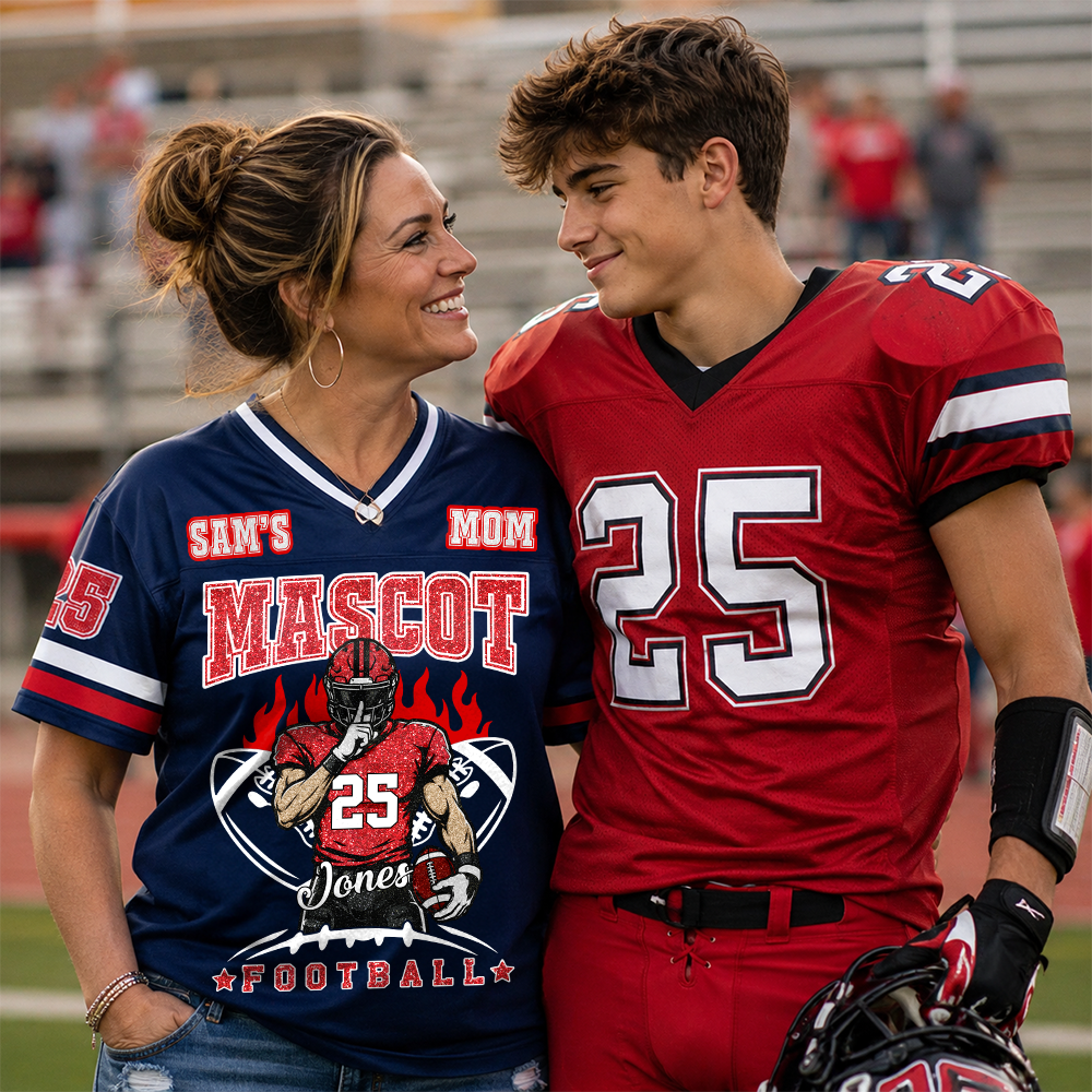 Personalized Football Mom Jersey Custom Clipart Football Player - Sport Loving Family Gifts NA04 Vr2