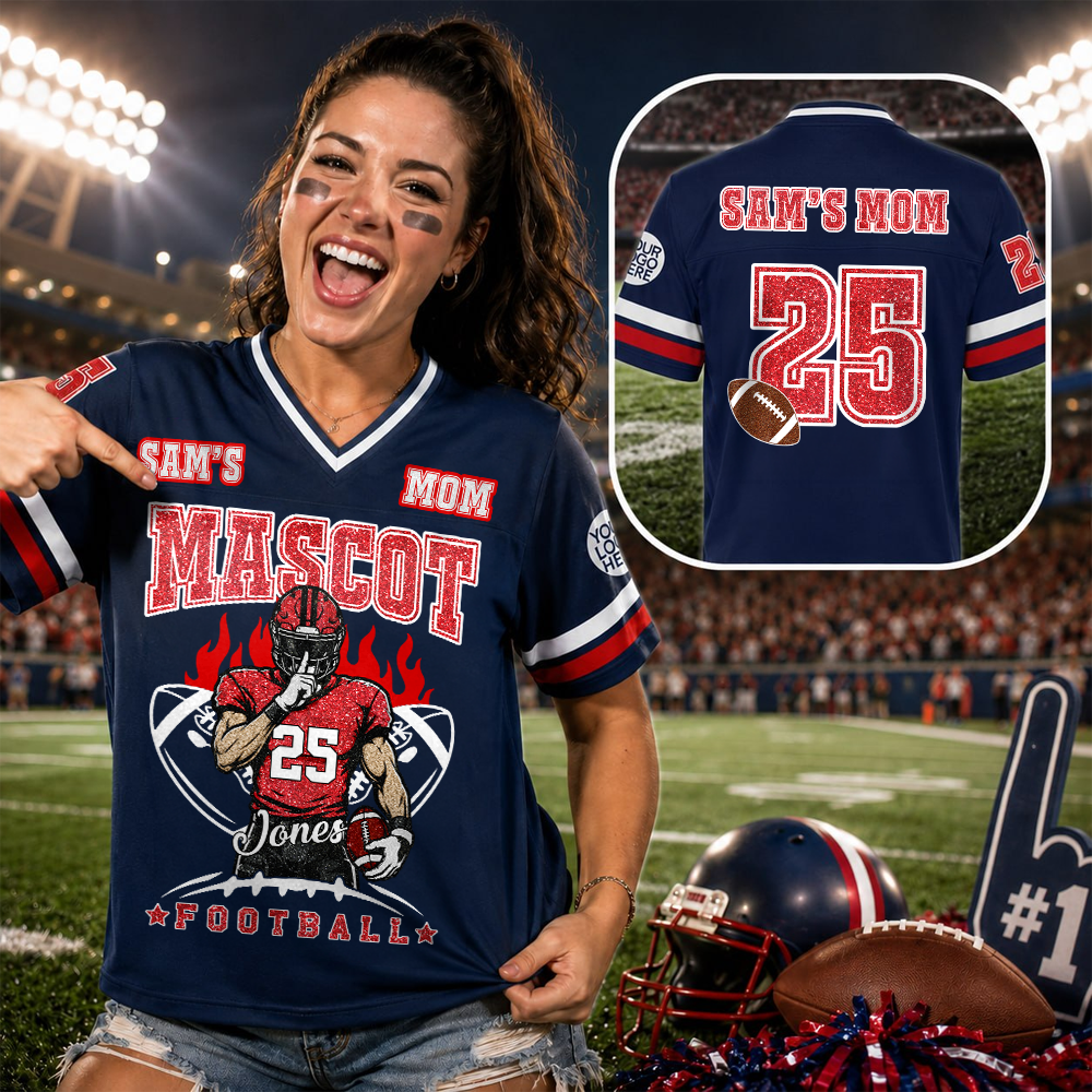 Personalized Football Mom Jersey Custom Clipart Football Player - Sport Loving Family Gifts NA04 Vr2