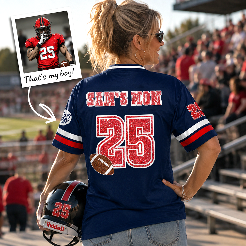 Personalized Football Mom Jersey Custom Clipart Football Player - Sport Loving Family Gifts NA04 Vr2
