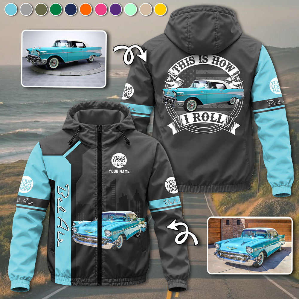 This Is How I Roll - Custom Photo Classic Car Windbreaker Jacket - Personalized Name Car Jacket A2110 T24