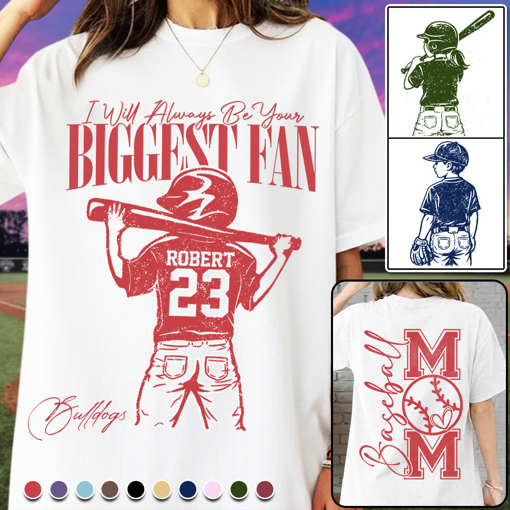 Personalized Baseball Mom Game Day Shirt - Personalized Mascot, Name & Number Baseball Player A2110