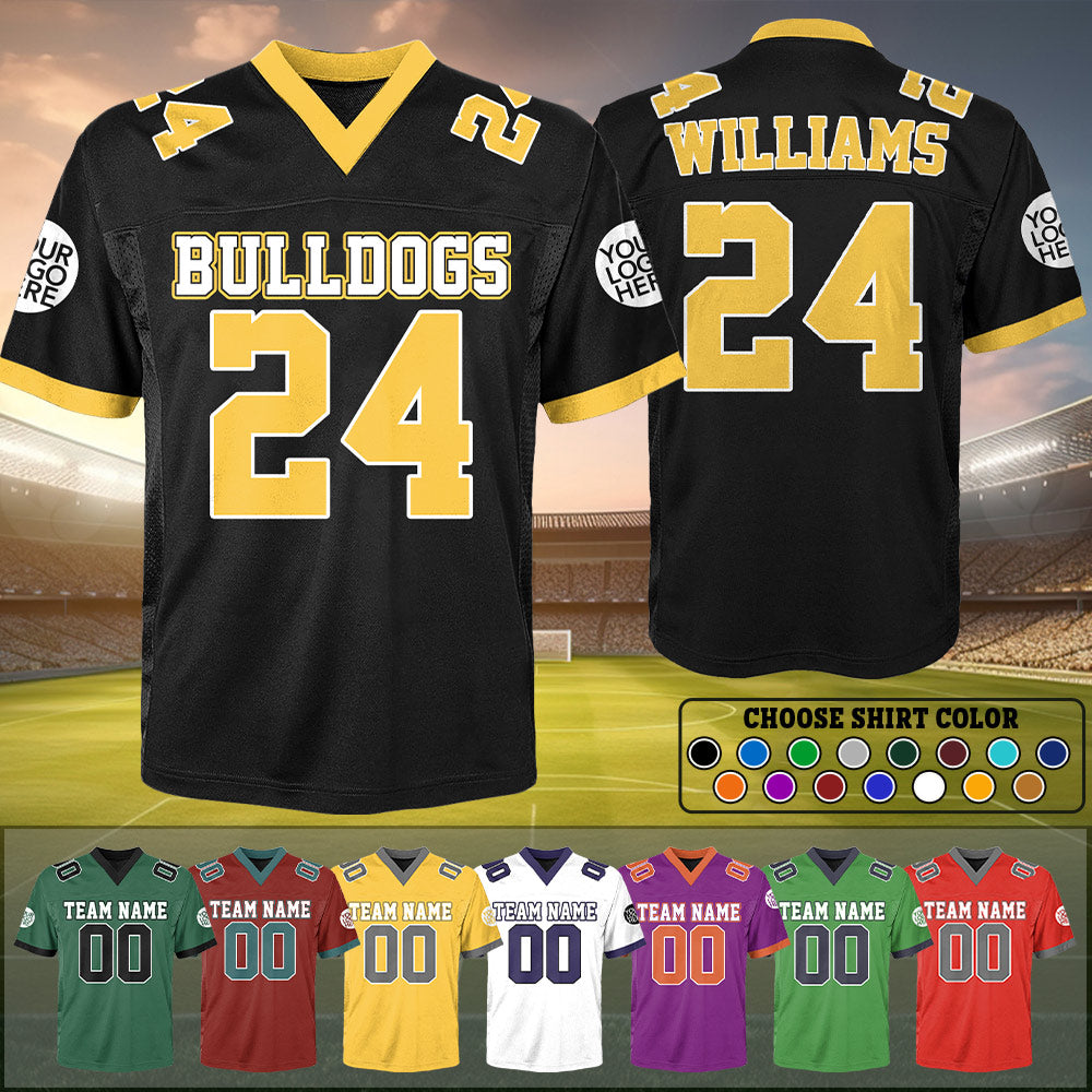 Custom Any Two Football Team, Personalized Team Name And Number Football Jersey, V-neck Short Sleeve Jersey Shirt, Football Jerseys Tu20