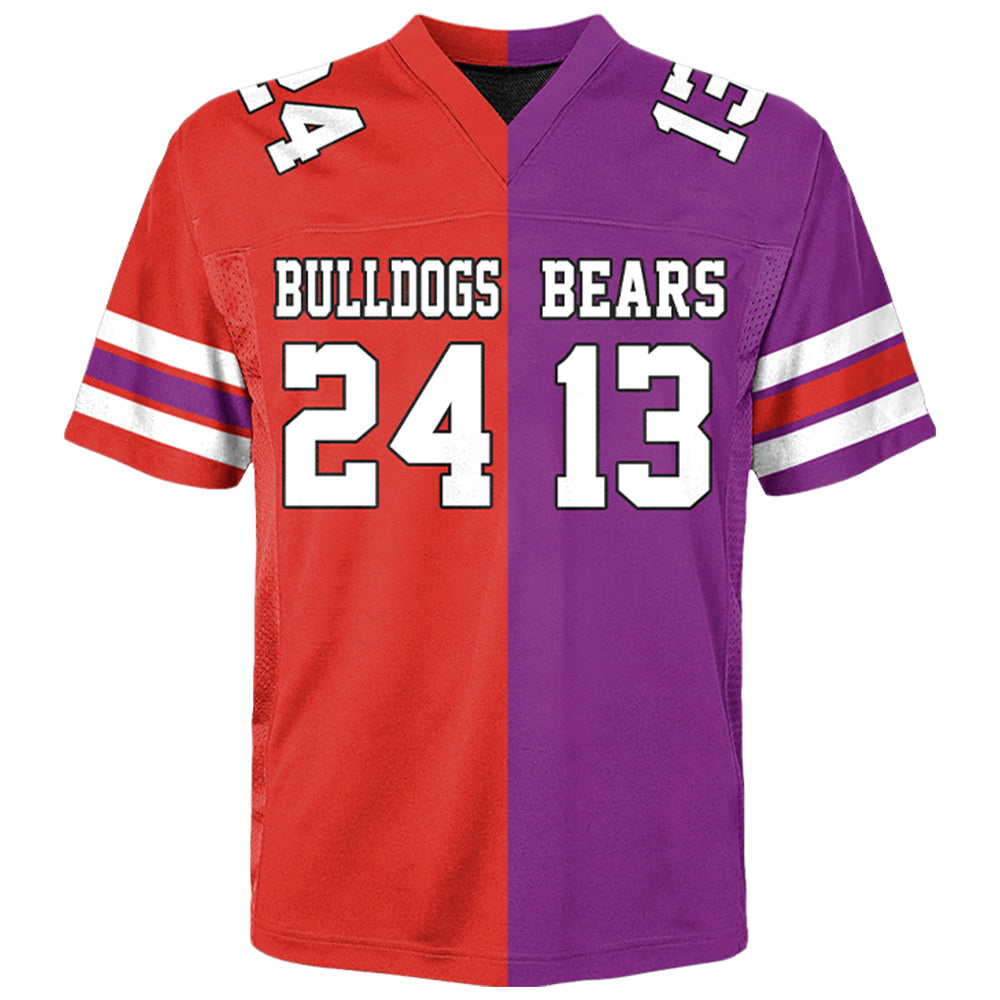 Custom Any Two Football Team, Personalized Team Name And Number Football Jersey, V-neck Short Sleeve Jersey Shirt, Football Jerseys Tu20