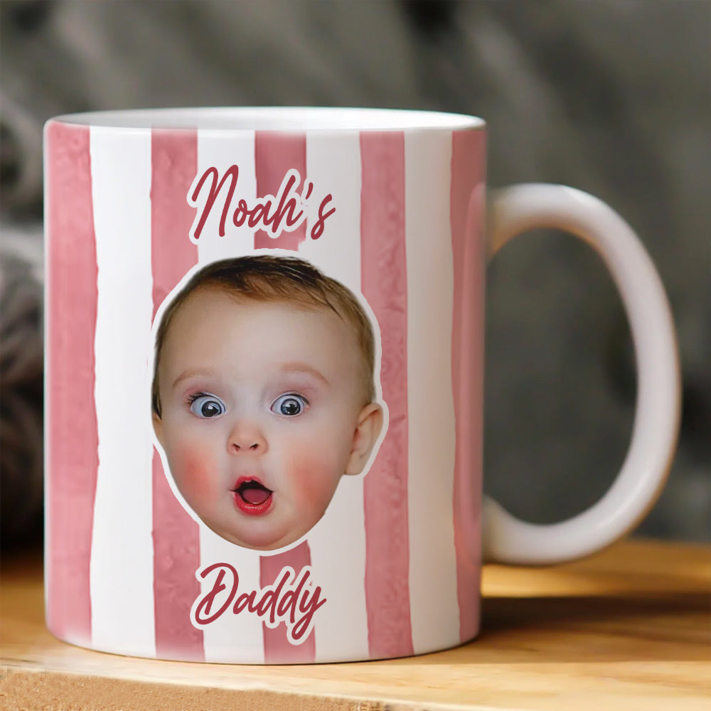 Stripe Baby Face Mug Pet Face Mug Gift For Mom, Dad, Grandma, Grandpa - Personalized Photo Mug Li29