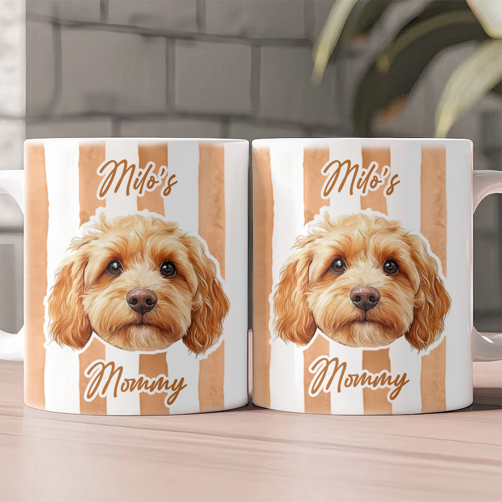 Stripe Baby Face Mug Pet Face Mug Gift For Mom, Dad, Grandma, Grandpa - Personalized Photo Mug Li29