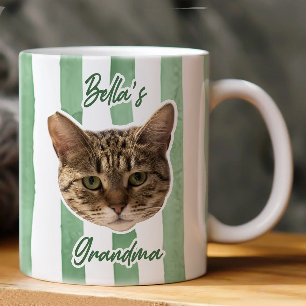 Stripe Baby Face Mug Pet Face Mug Gift For Mom, Dad, Grandma, Grandpa - Personalized Photo Mug Li29