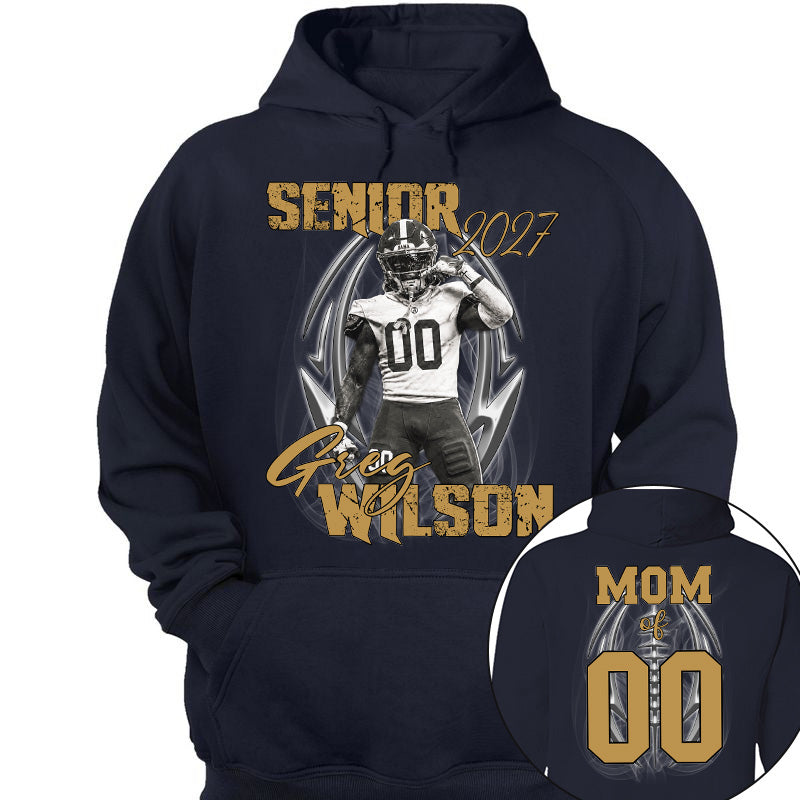 Personalized Senior Football Mom , Custom Photo Football  Shirt, Gift For Football Mom, Dad, Football Family A2110 Pt99