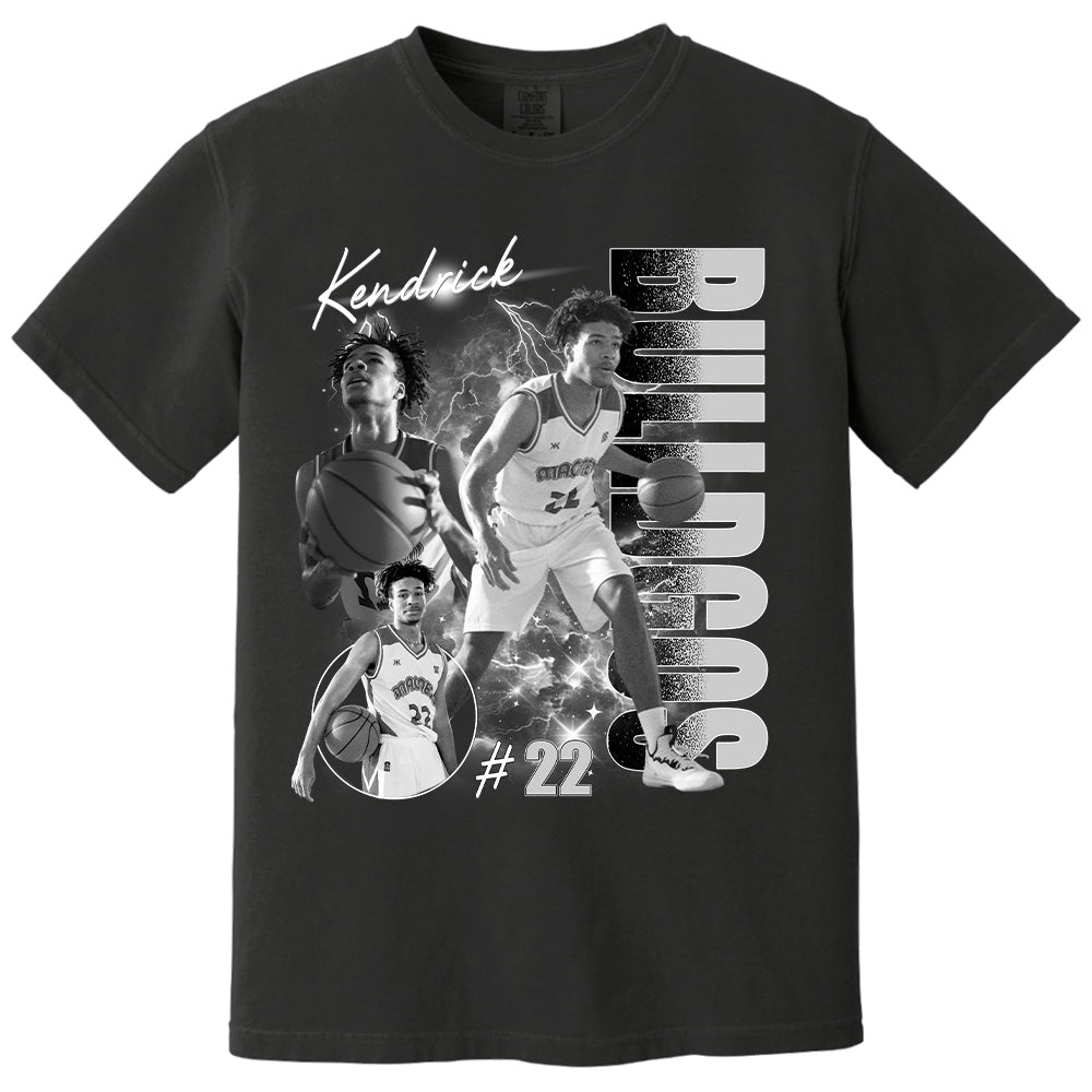 Personalized Photo Basketball Player Shirt - Custom Team Name School Name Bootleg Shirt T1807 Pt99