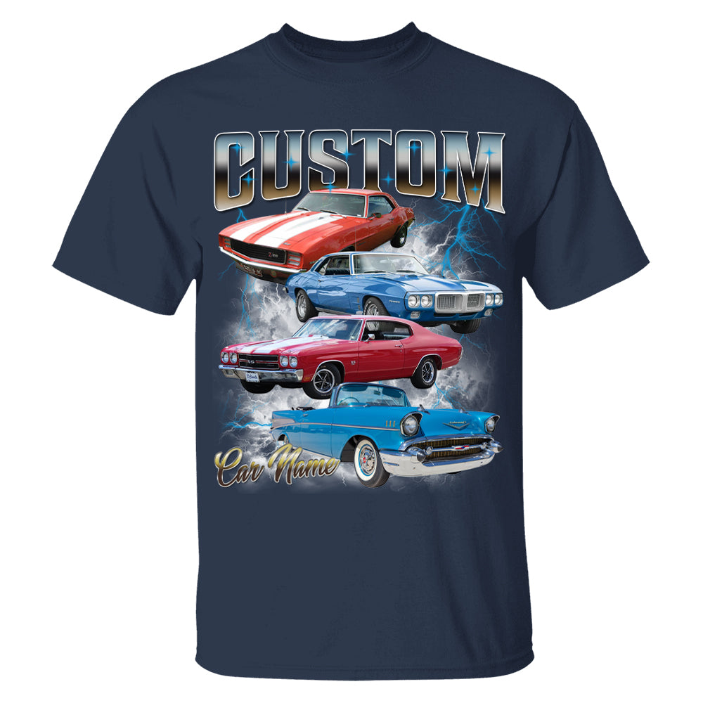 Your Car On Shirt, Highly Customizable Car Shirt, Custom Classic Car Tee, Custom Car Photo Vintage T-Shirts, Insert Your Photo Pt99