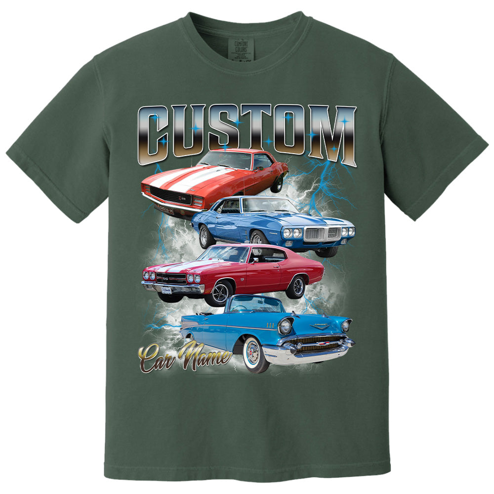 Your Car On Shirt, Highly Customizable Car Shirt, Custom Classic Car Tee, Custom Car Photo Vintage T-Shirts, Insert Your Photo Pt99