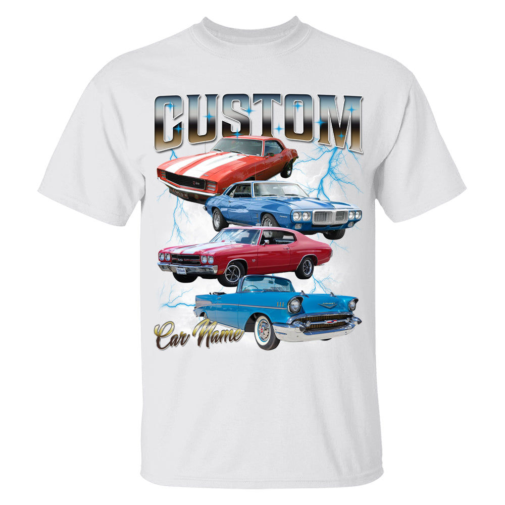 Your Car On Shirt, Highly Customizable Car Shirt, Custom Classic Car Tee, Custom Car Photo Vintage T-Shirts, Insert Your Photo Pt99