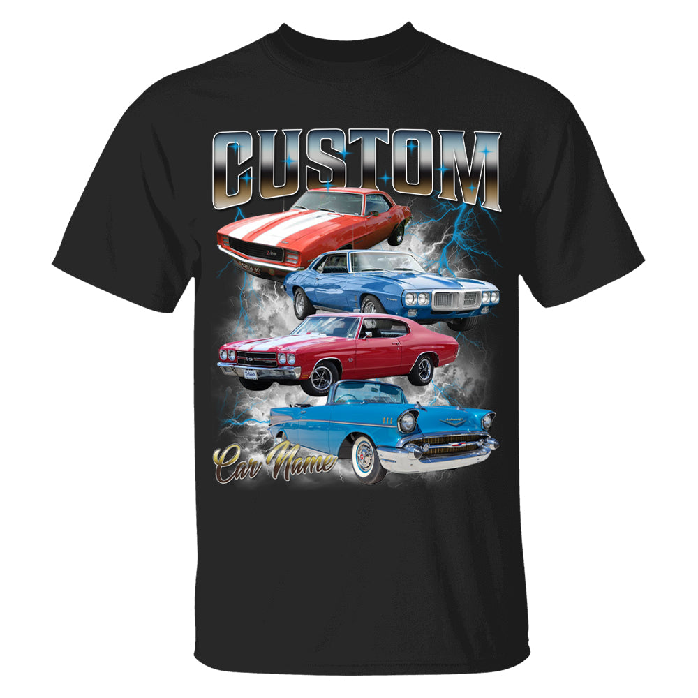 Your Car On Shirt, Highly Customizable Car Shirt, Custom Classic Car Tee, Custom Car Photo Vintage T-Shirts, Insert Your Photo Pt99