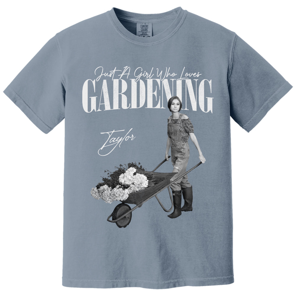 Just A Girl Who Loves Gardening - Washed Tee Retro Bootleg Shirt For Gardening Lovers Na02