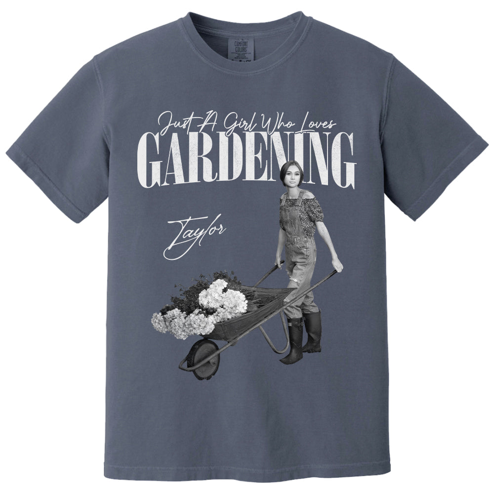 Just A Girl Who Loves Gardening - Washed Tee Retro Bootleg Shirt For Gardening Lovers Na02