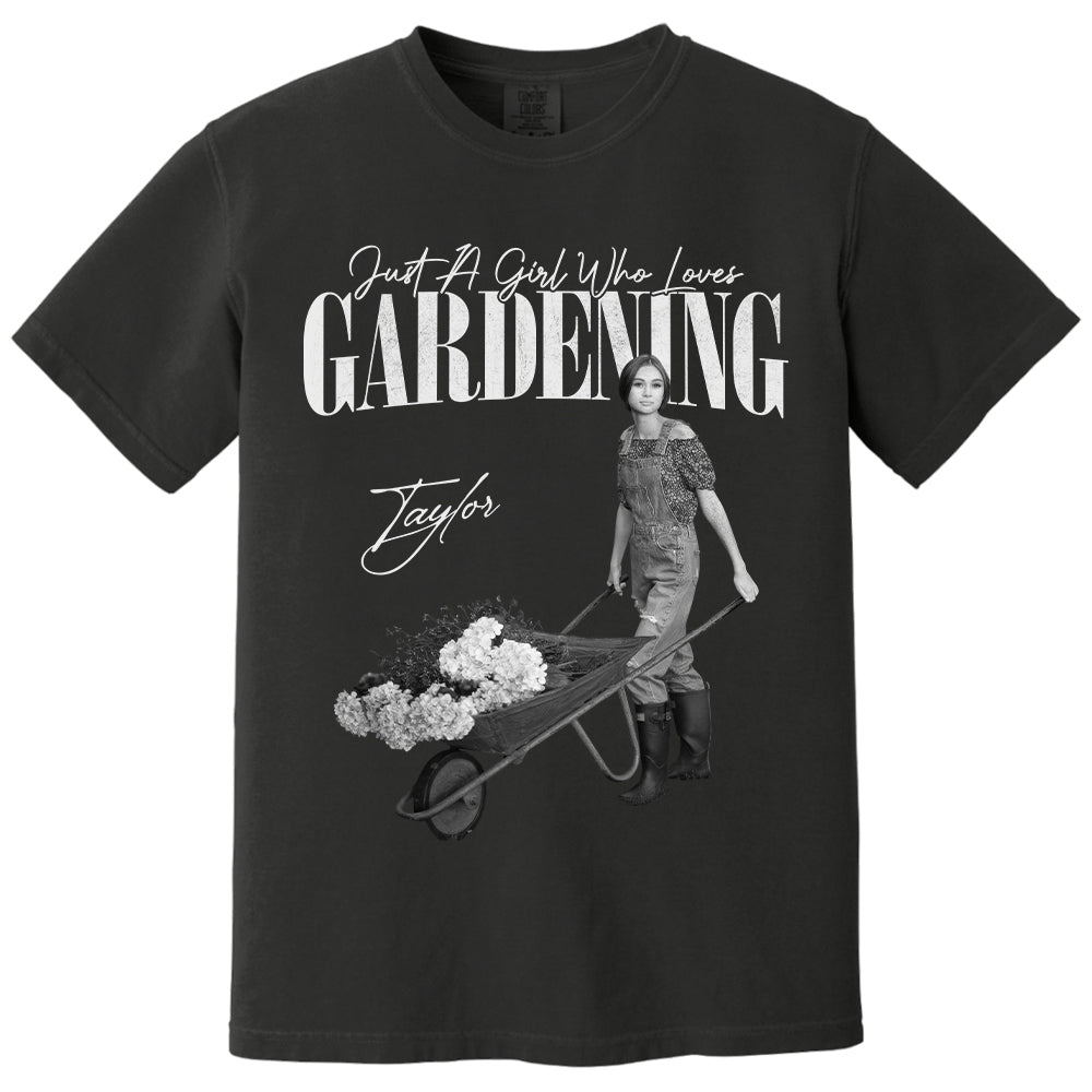 Just A Girl Who Loves Gardening - Washed Tee Retro Bootleg Shirt For Gardening Lovers Na02