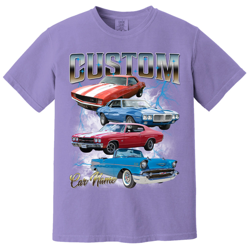 Your Car On Shirt, Highly Customizable Car Shirt, Custom Classic Car Tee, Custom Car Photo Vintage T-Shirts, Insert Your Photo Pt99