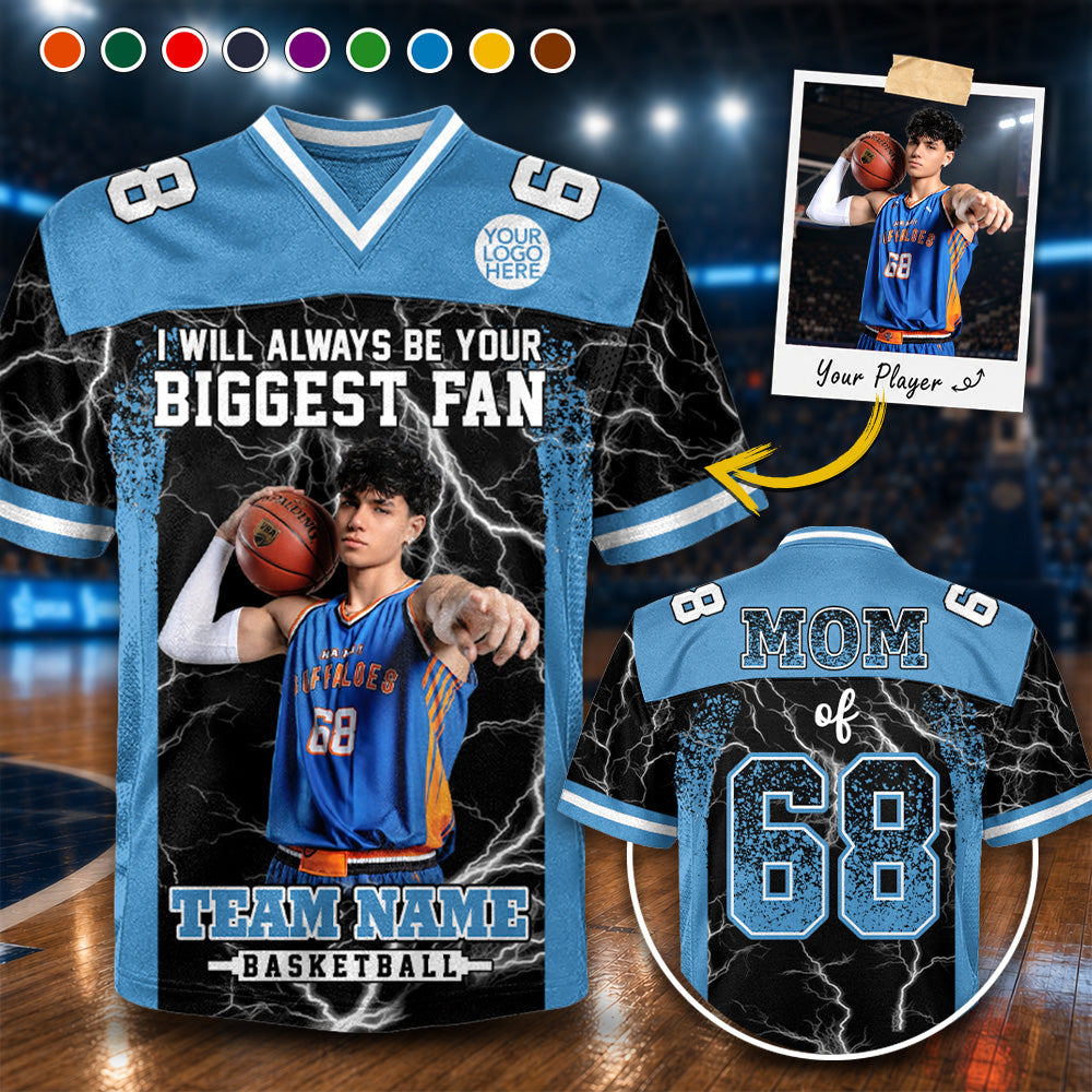 Custom I Will Always Be Your Biggest Fan Shirt, Photo Basketball Player , Gift For Basketball Mama L0411 Hv01