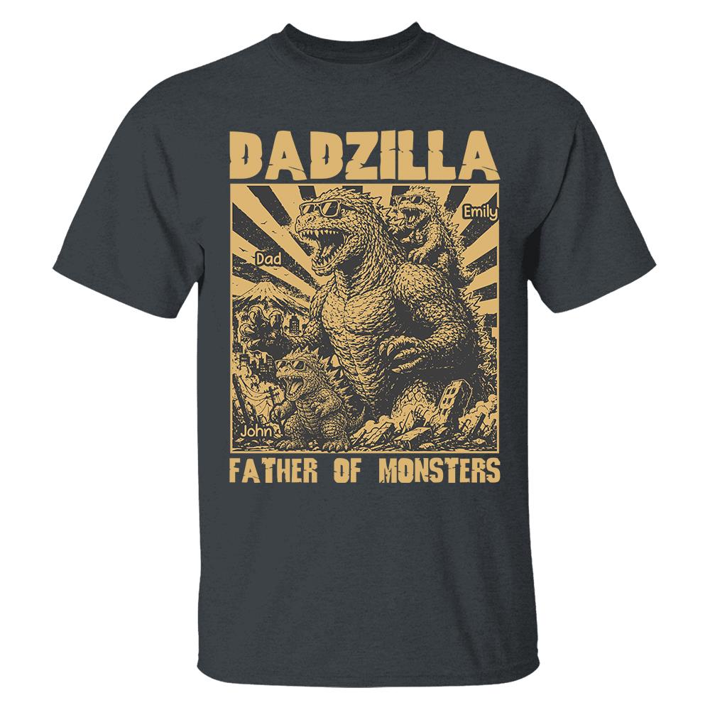 Personalized Dadzilla T-Shirt Father Day Gifts for Dad Funny Papa Tshirt Cool Daddy Dinosaur Tee Vr2