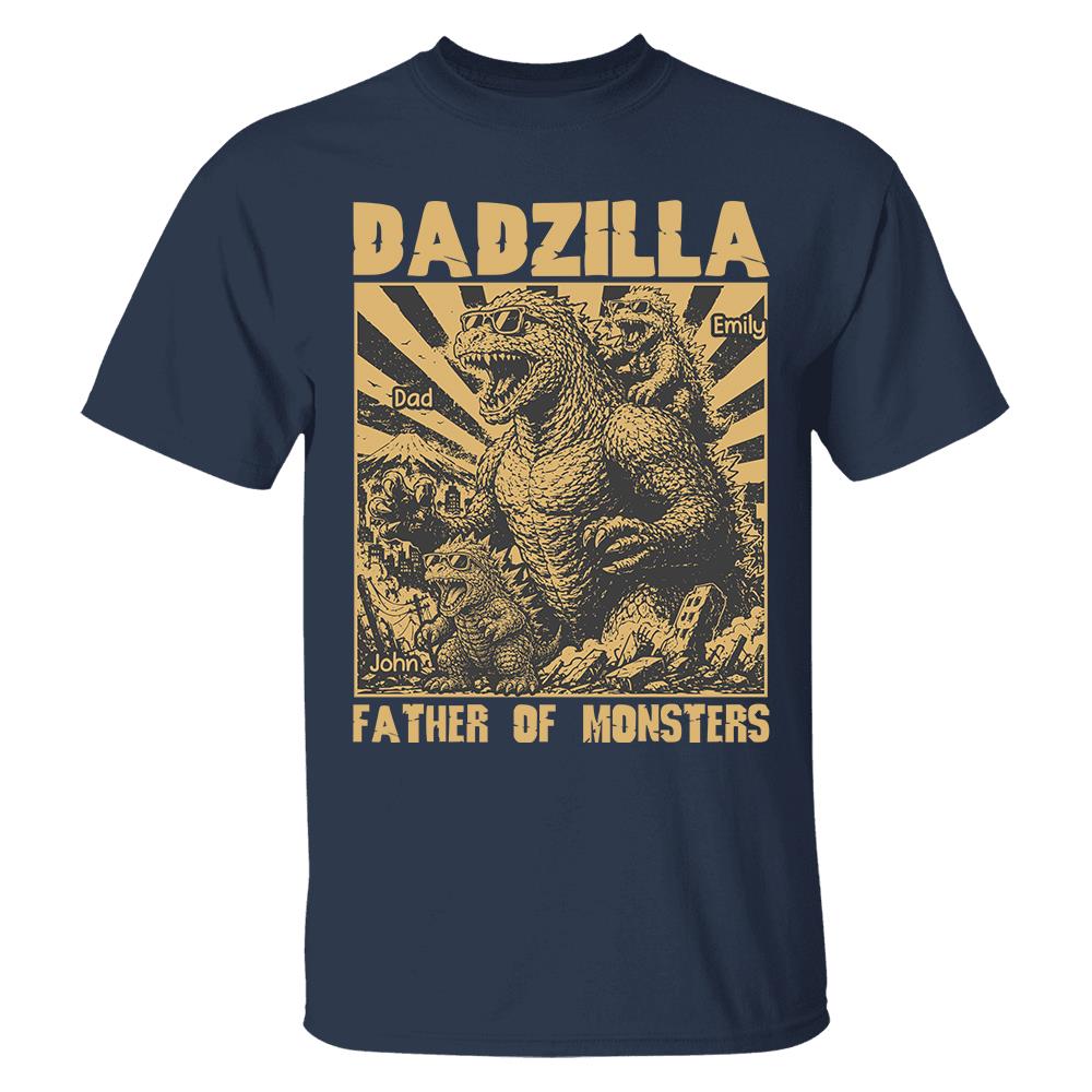 Personalized Dadzilla T-Shirt Father Day Gifts for Dad Funny Papa Tshirt Cool Daddy Dinosaur Tee Vr2