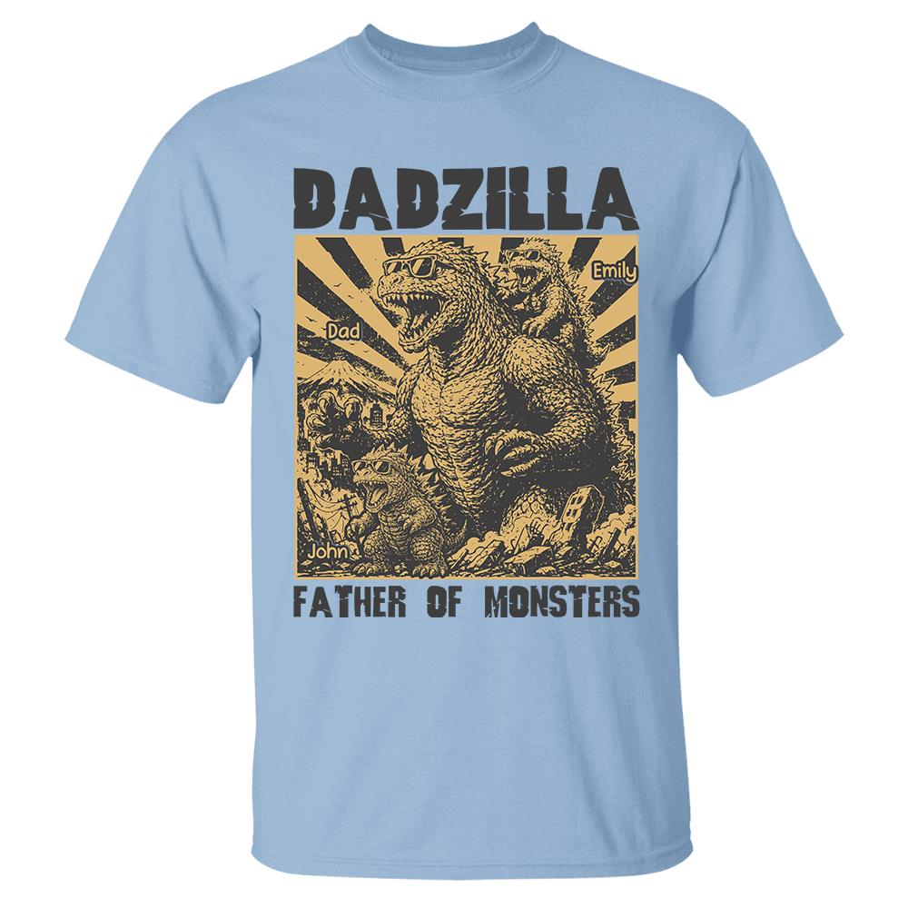 Personalized Dadzilla T-Shirt Father Day Gifts for Dad Funny Papa Tshirt Cool Daddy Dinosaur Tee Vr2
