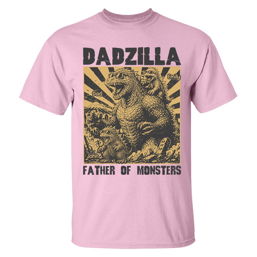 Personalized Dadzilla T-Shirt Father Day Gifts for Dad Funny Papa Tshirt Cool Daddy Dinosaur Tee Vr2