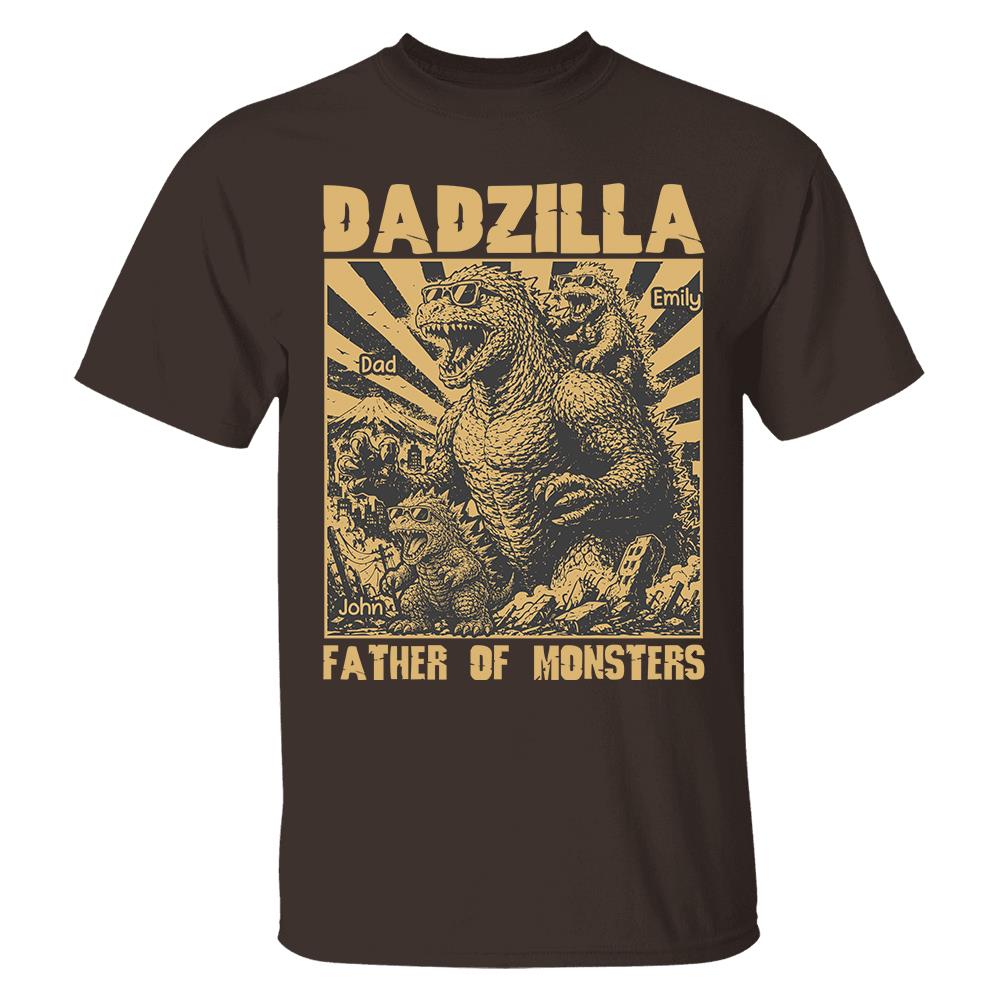 Personalized Dadzilla T-Shirt Father Day Gifts for Dad Funny Papa Tshirt Cool Daddy Dinosaur Tee Vr2