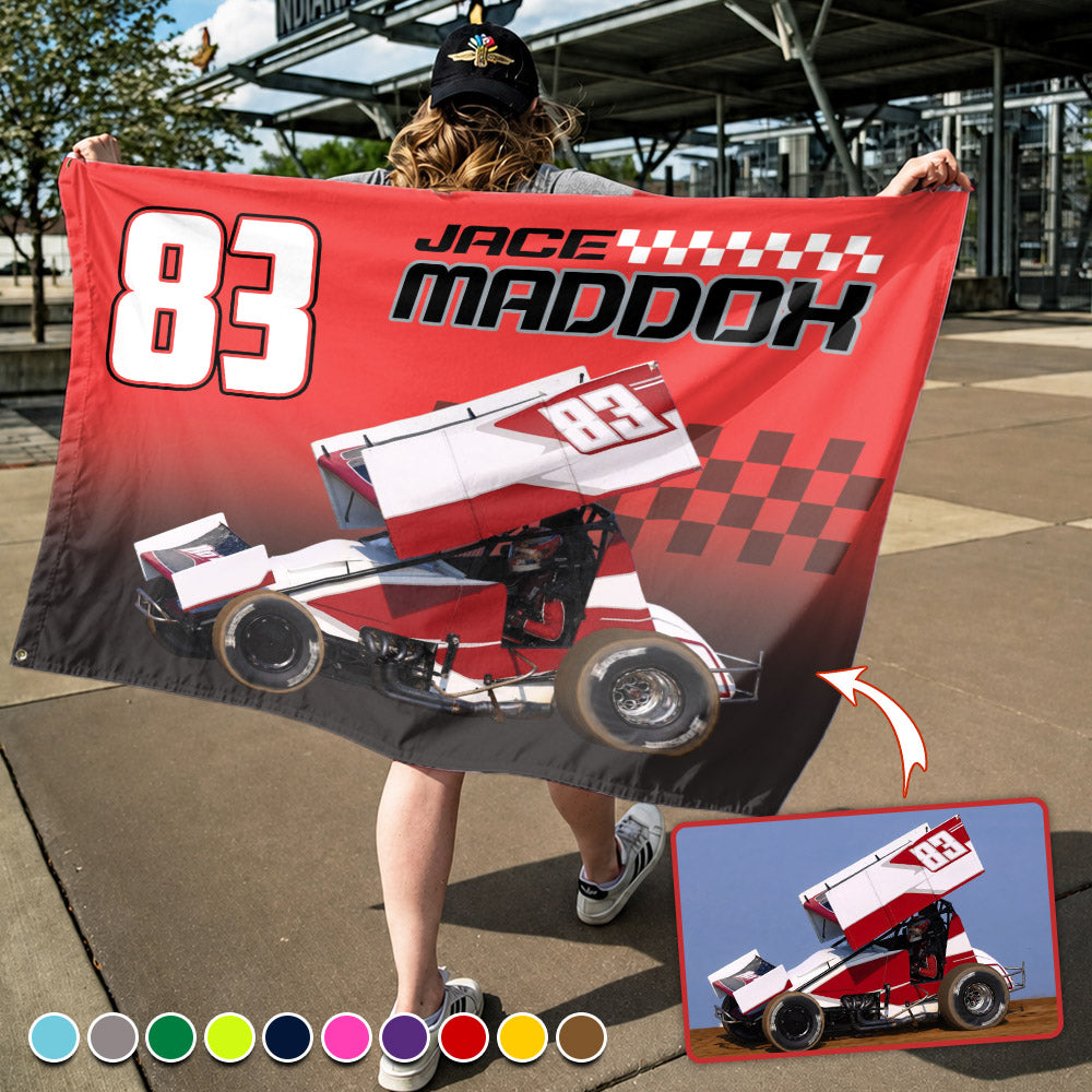 Custom Photo Racing Flag - Personalized Gift For Racing Fan A2110 Pt99