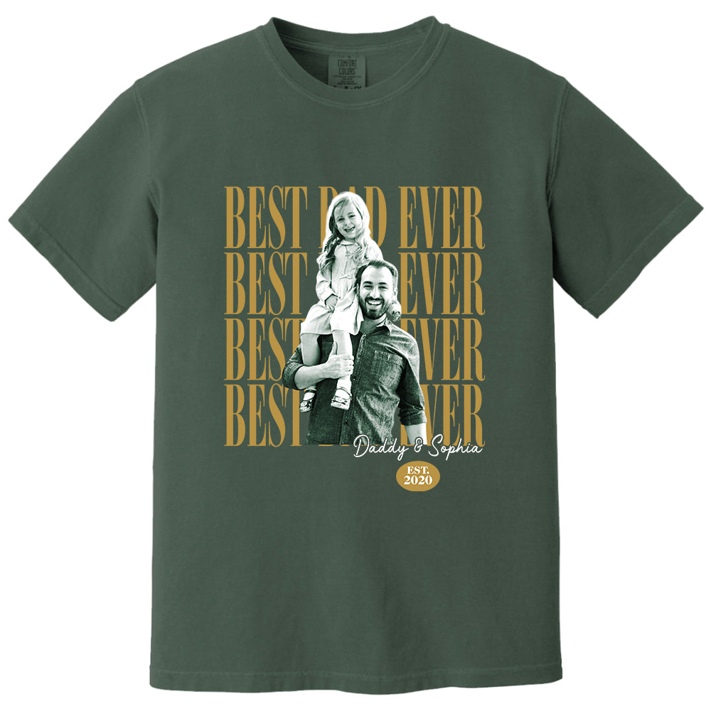 Custom Fathers Day Shirt With Kids Photo, Best Dad Ever , Father's Day L0411 VH01