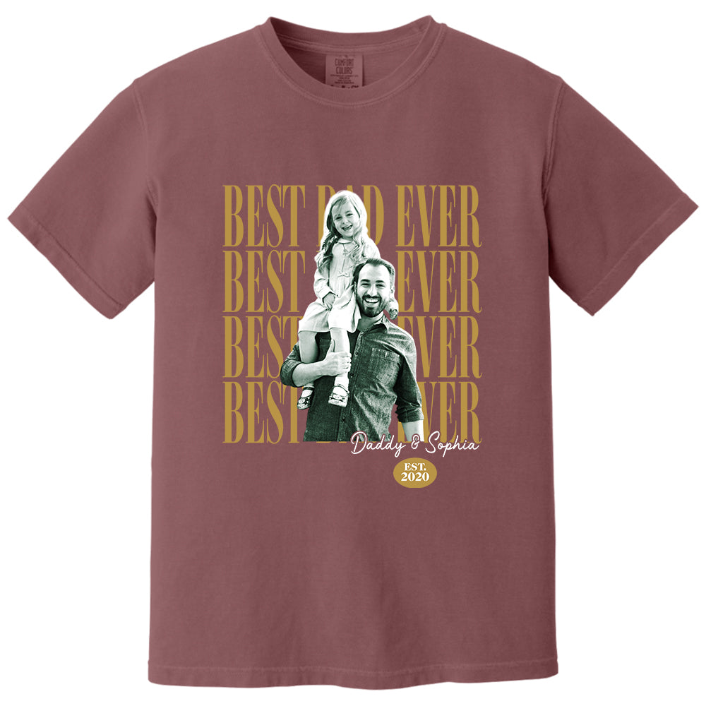 Custom Fathers Day Shirt With Kids Photo, Best Dad Ever , Father's Day L0411 VH01