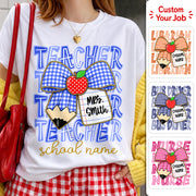 Personalized Coquette Bow Teacher Para Librarian Counselor Appreciation Back to School, Custom Job Title Teacher Name, Gifts For Teacher MI209 Hv01