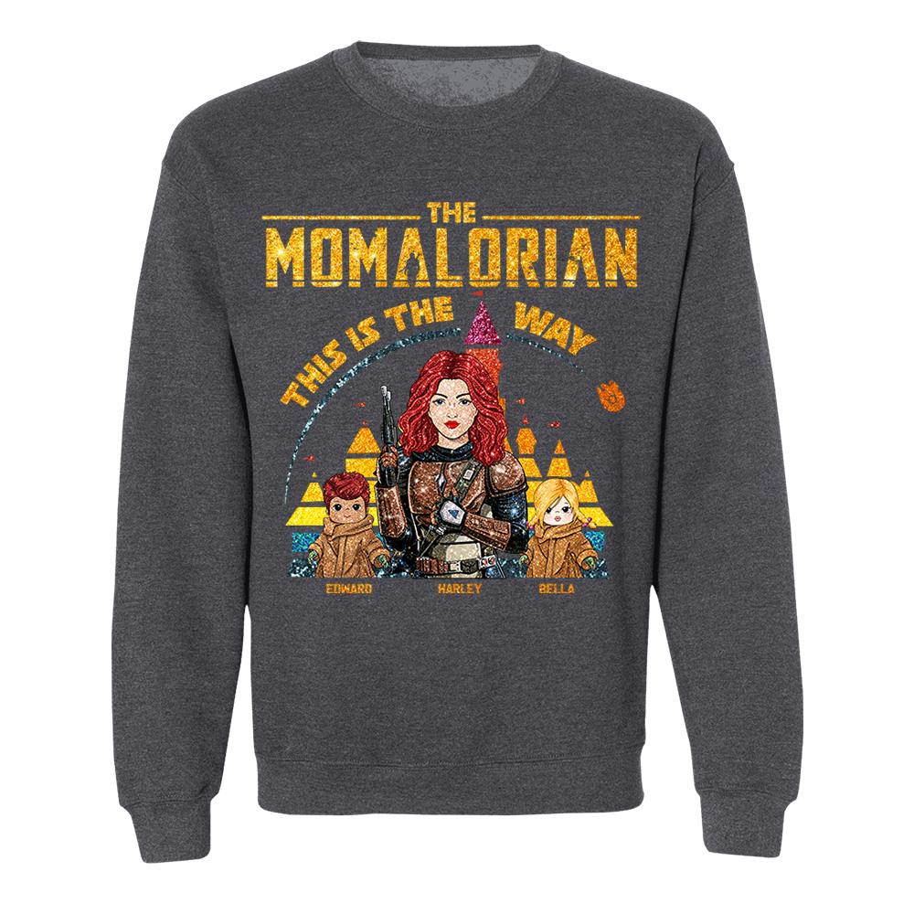 The Momalorian This Is The Way - Personalized Glitter Style Shirt For Mom Dad New Version 2026 Nh00