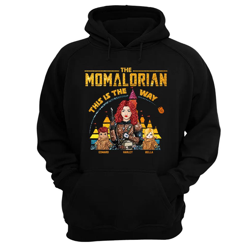 The Momalorian This Is The Way - Personalized Glitter Style Shirt For Mom Dad New Version 2026 Nh00